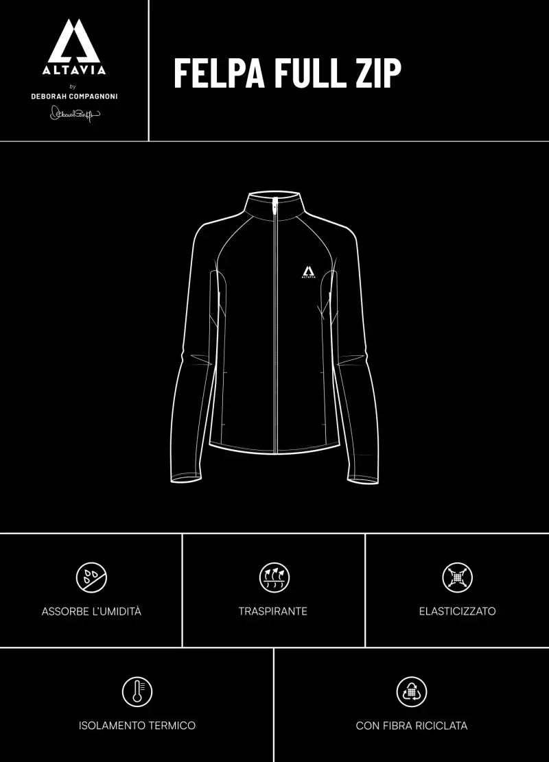 Waffle Pile Full-zip Altavia With Deborah Compagnoni, Donna, Arancione miniatura 3