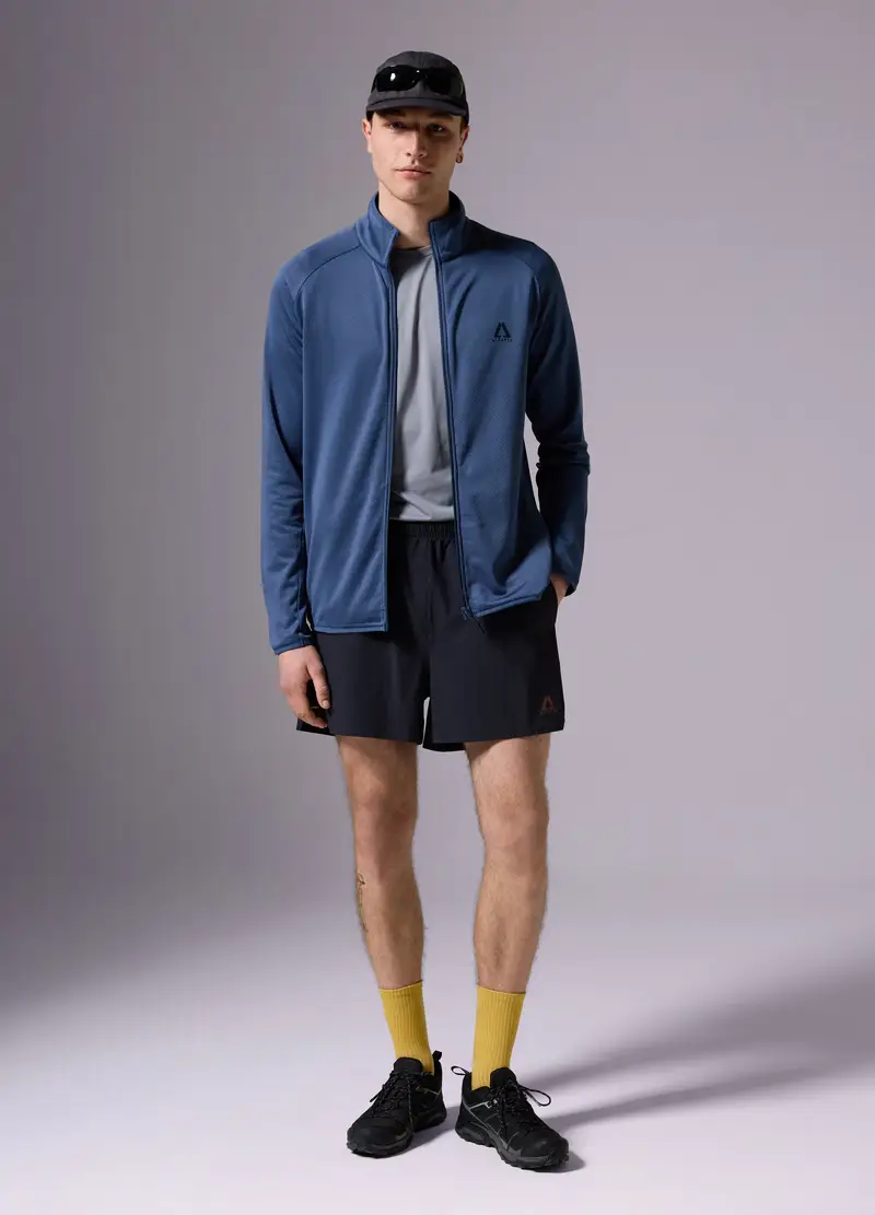 Waffle Pile Full-zip Altavia With Deborah Compagnoni, Uomo, Blu