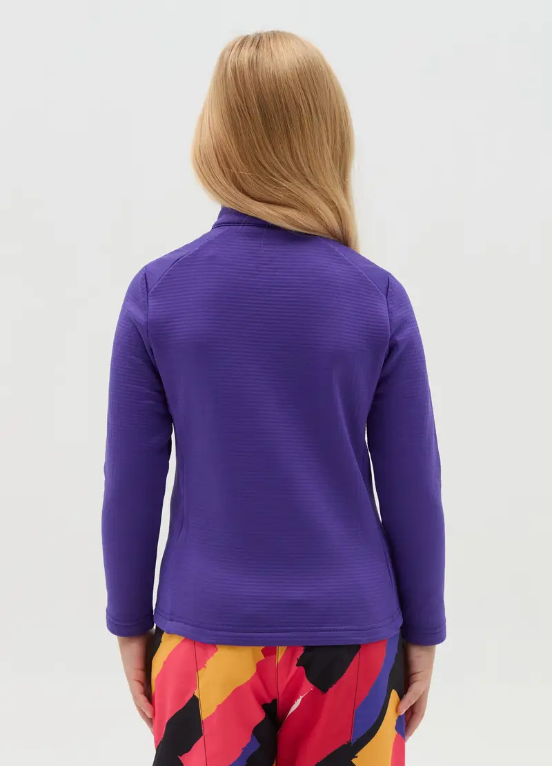 Waffle Pile Half-zip Altavia With Deborah Compagnoni, Bambina, Viola miniatura 3