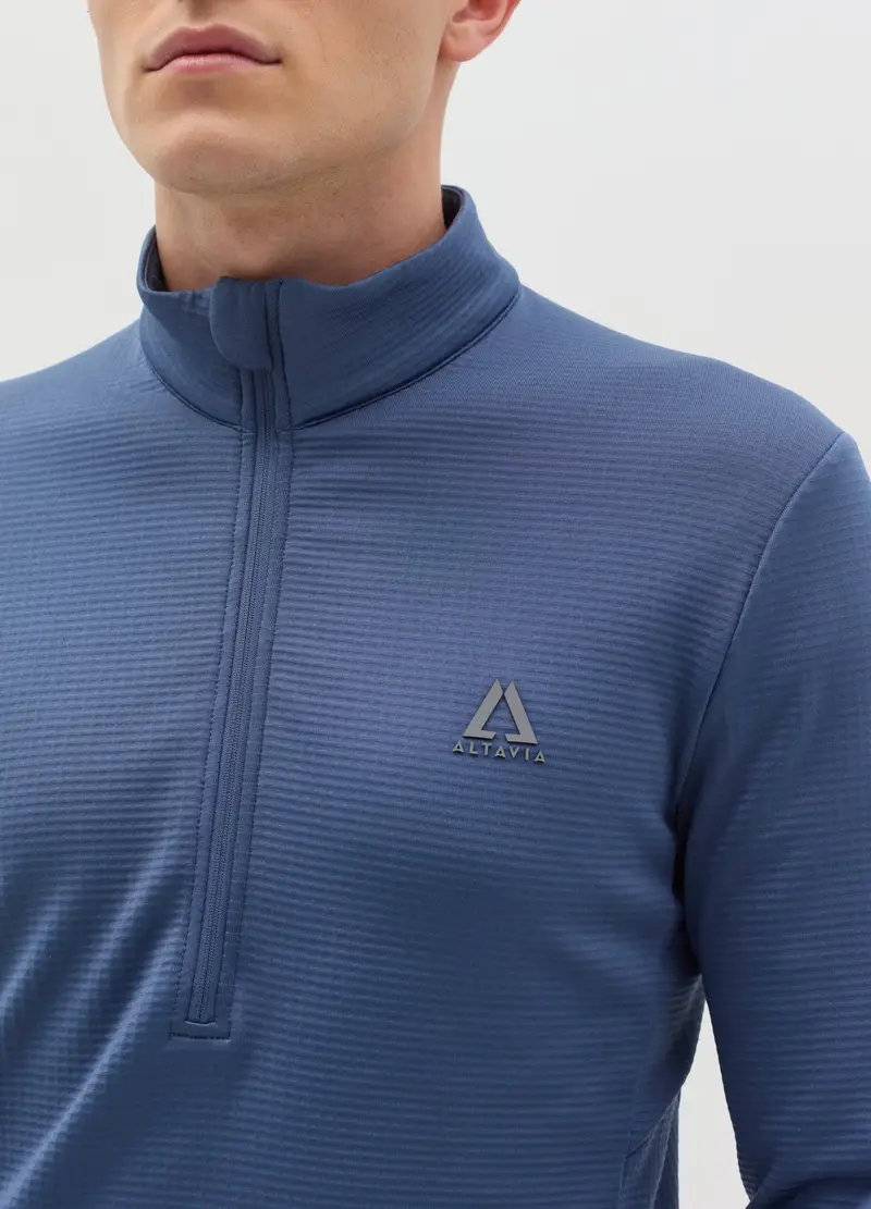 , Waffle Pile Half-zip Altavia With Deborah Compagnoni, Uomo, Blu miniatura 3