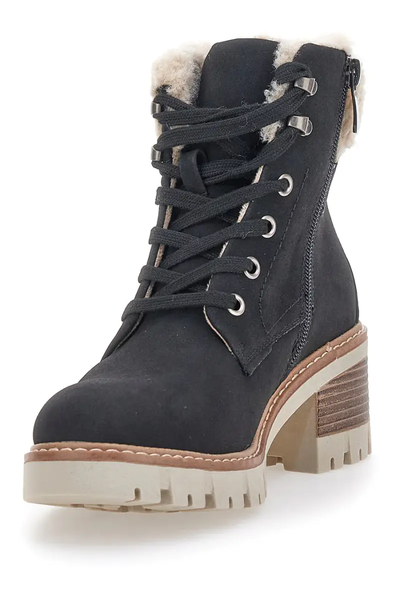 Anfibi neri con interno caldo e suola carrarmato Altemberg 5 [NERO] miniatura 5