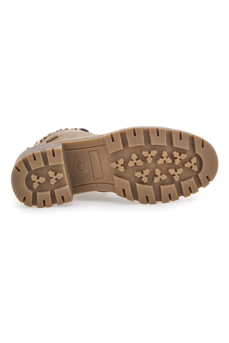 Anfibi taupe con dettaglio tweed e suola carrarmato Altemberg 4 [TAUPE] miniatura 5