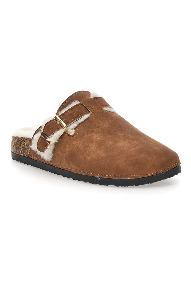 Pantofole marroni con doppia fibbia e interno con pelo Altemberg 1214 [MARRONE] miniatura 2