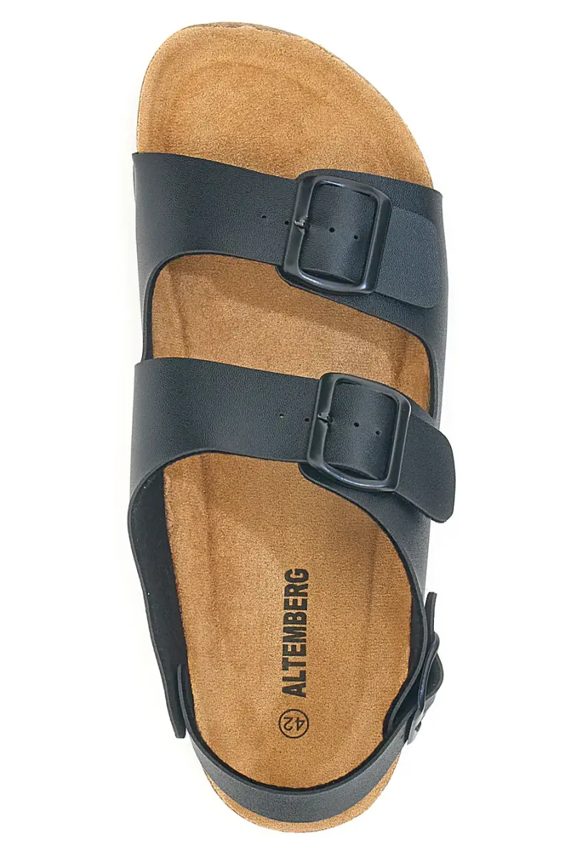 Sandali neri con doppio strappo e plantare comfort Altemberg 101 [NERO] miniatura 3