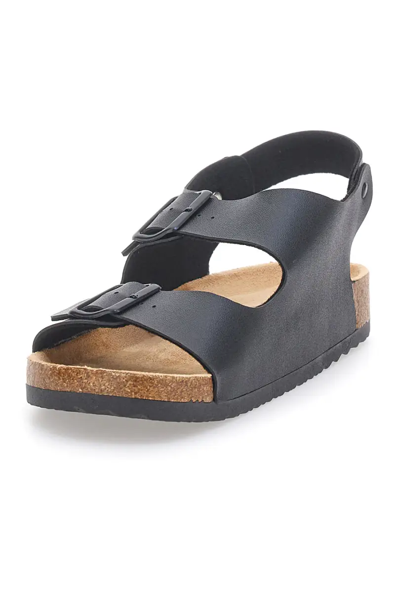 Sandali neri con doppio strappo e plantare comfort Altemberg 101 [NERO] miniatura 4