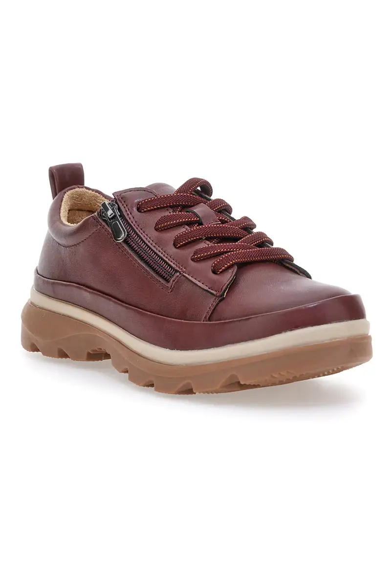 Scarpe basse bordeaux con zip laterale e suola carrarmato Altemberg 9 [BORDO'] miniatura 2
