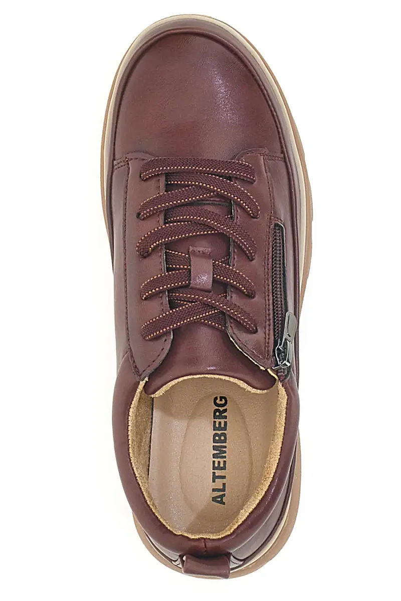 Scarpe basse bordeaux con zip laterale e suola carrarmato Altemberg 9 [BORDO'] miniatura 3