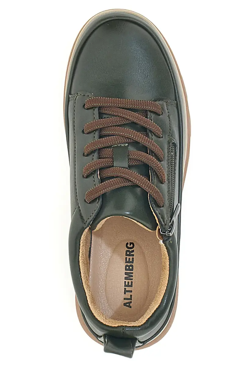 Scarpe basse verde scuro con zip laterale e suola carrarmato Altemberg 9 [VERDE SCURO] miniatura 3