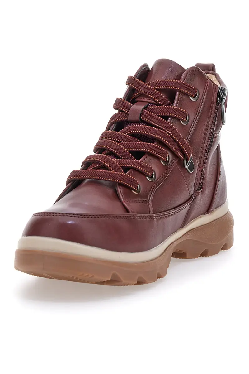 Scarponcini bordeaux imbottiti con suola carrarmato Altemberg 8 [BORDO ] miniatura 3