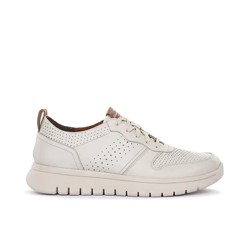 Sneakers da uomo bianche traforate in pelle