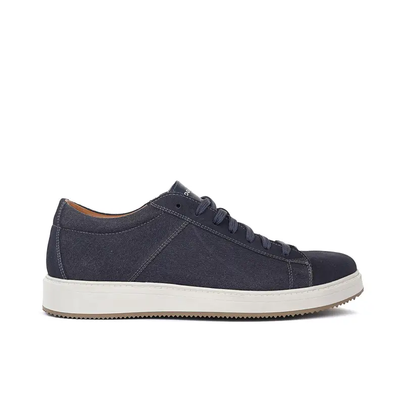 Sneakers da uomo blu con lacci e cuciture