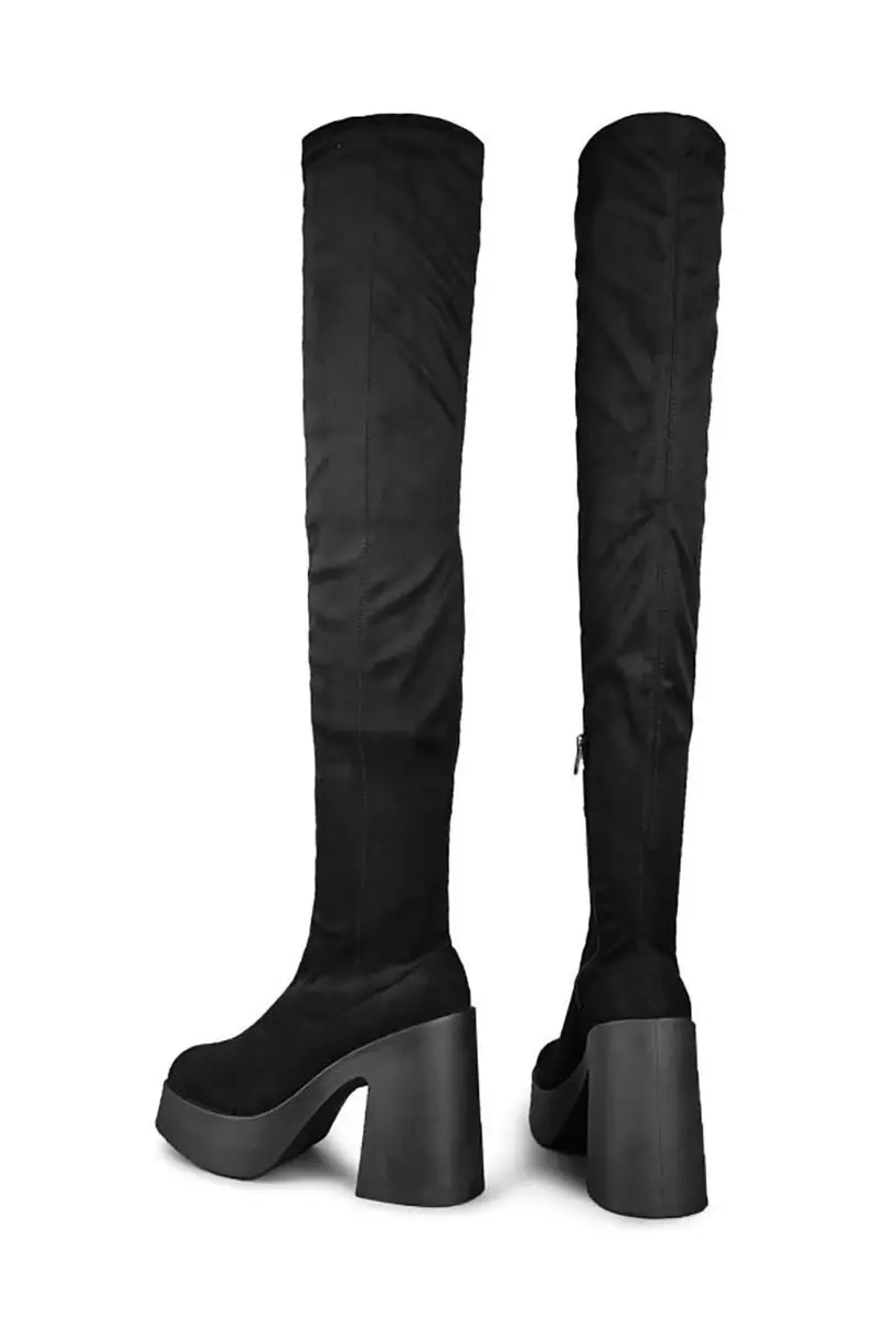 stivali Daphne Faux Suede donna Nero miniatura 4