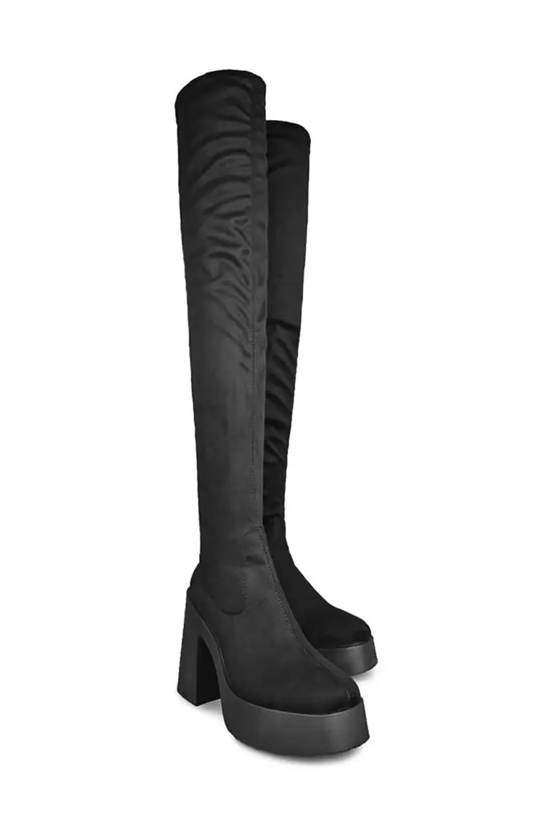 stivali Daphne Faux Suede donna Nero miniatura 5