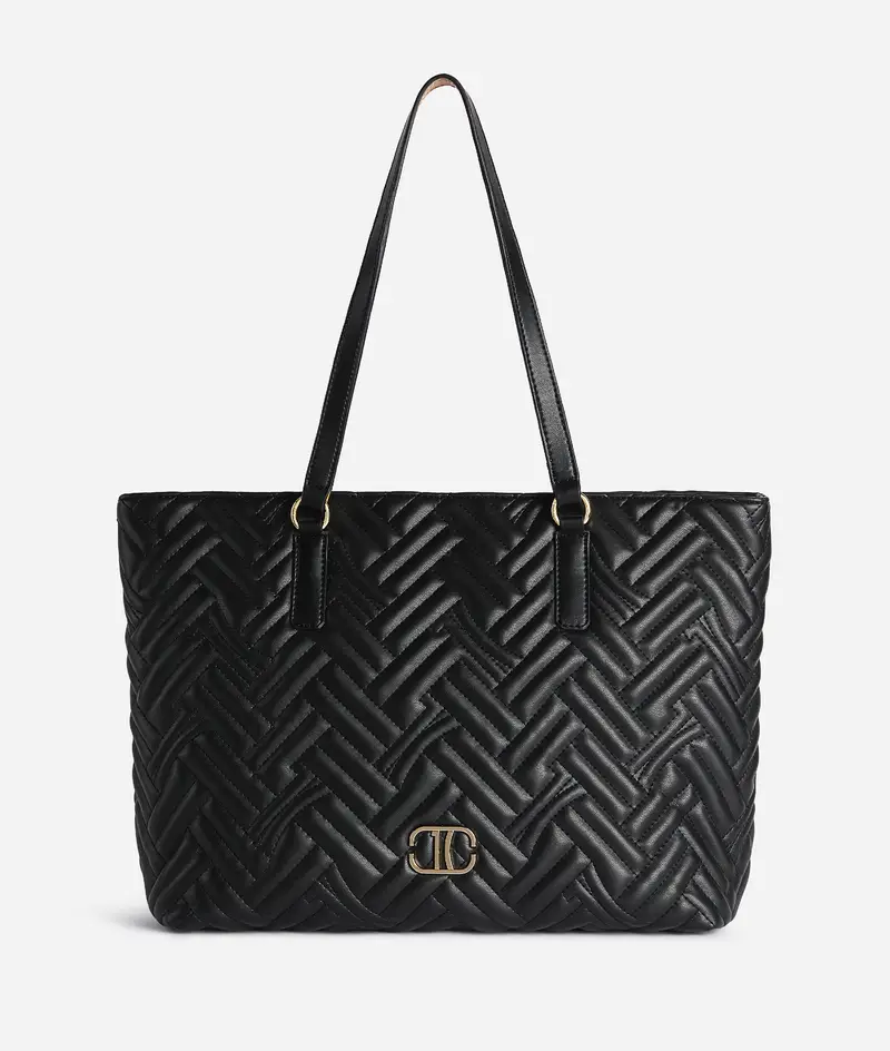 1C Matelassé borsa shopping Nera