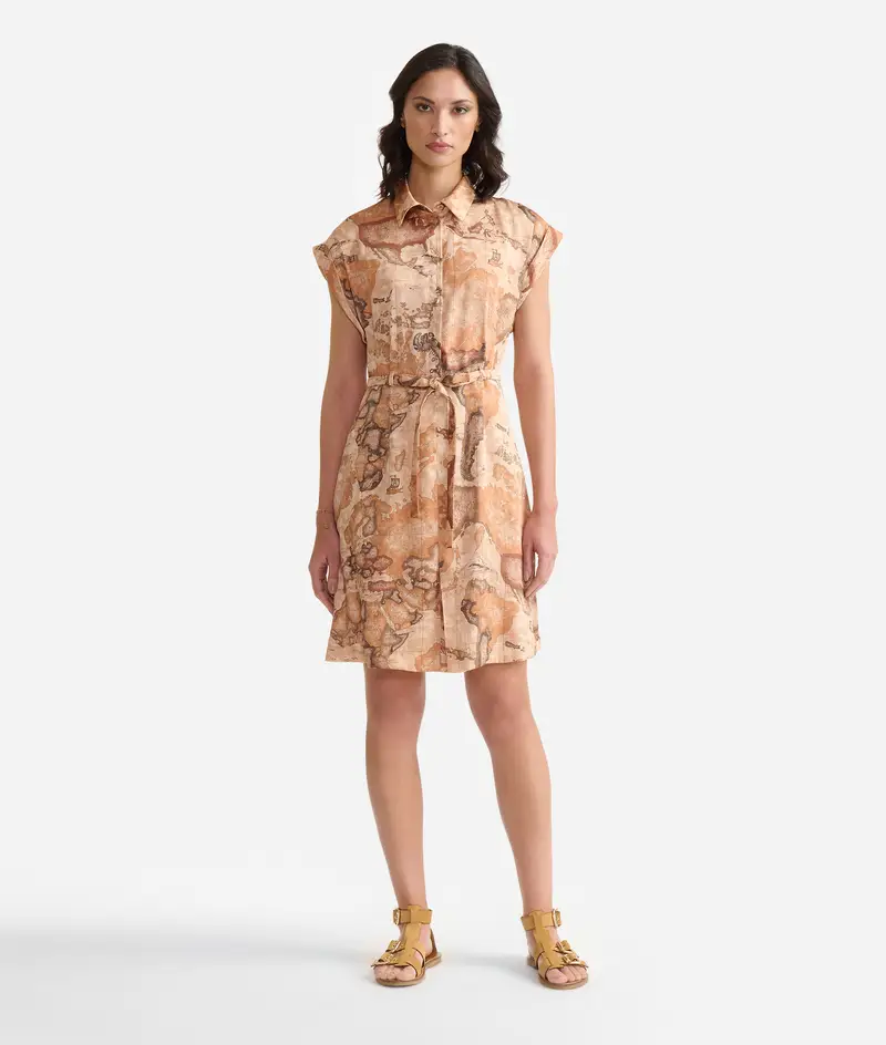 Abito con cintura in twill Geo Classic