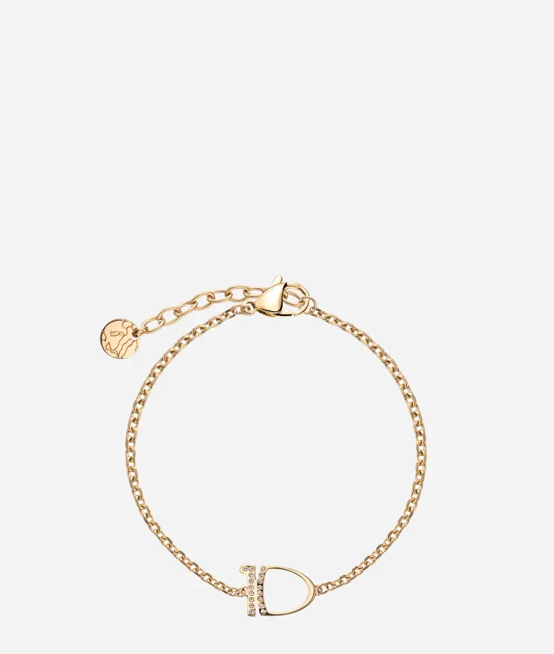 Ascot bracciale con logo 1C e cristalli Oro