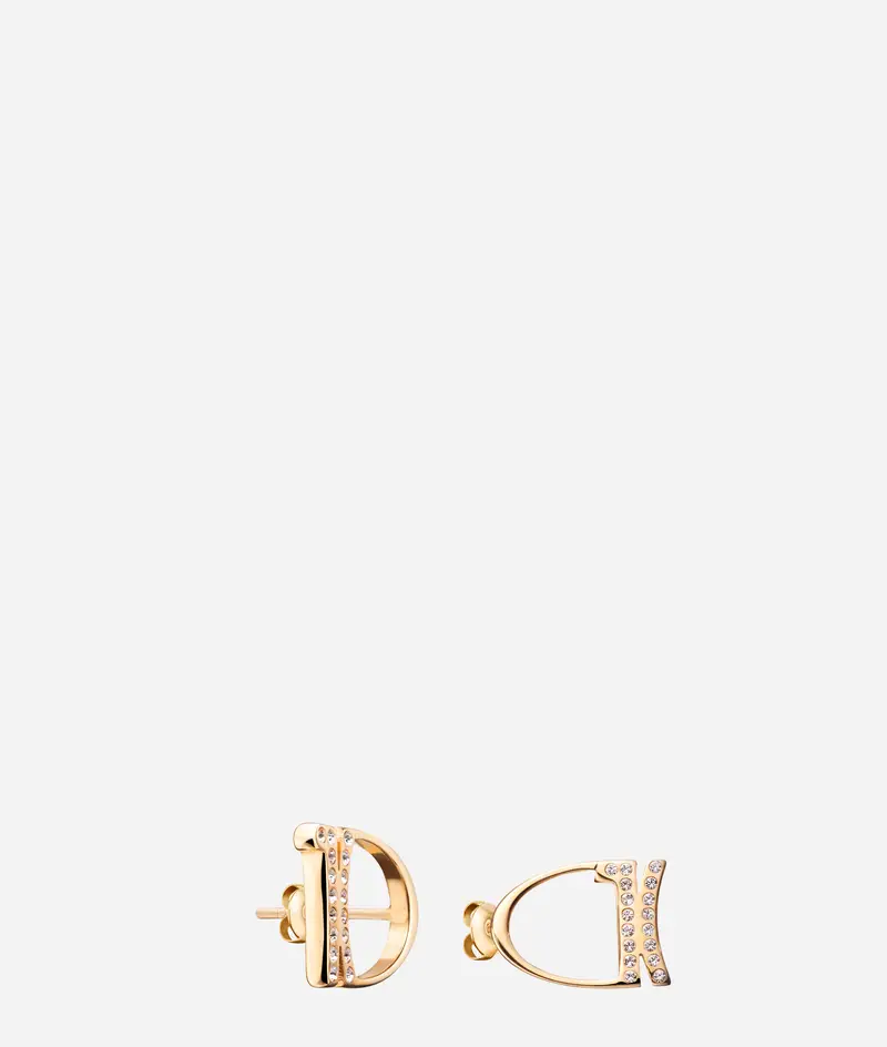 Ascot orecchini a bottone con logo 1C Oro