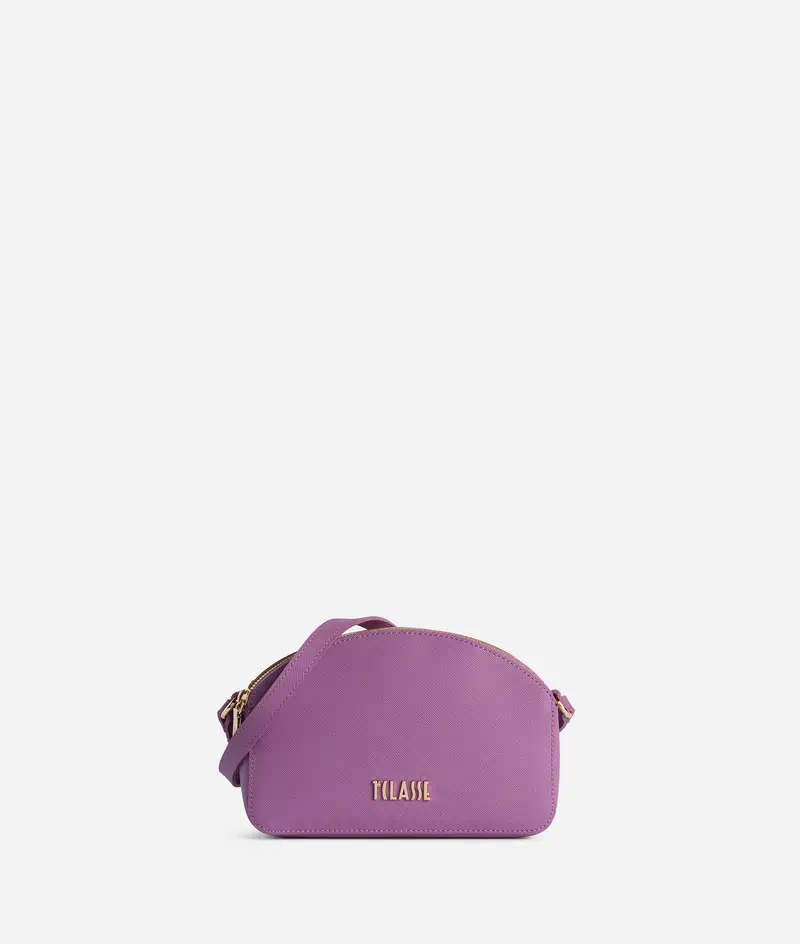 Aura Bag tracollina doppia zip Viola Bougainville