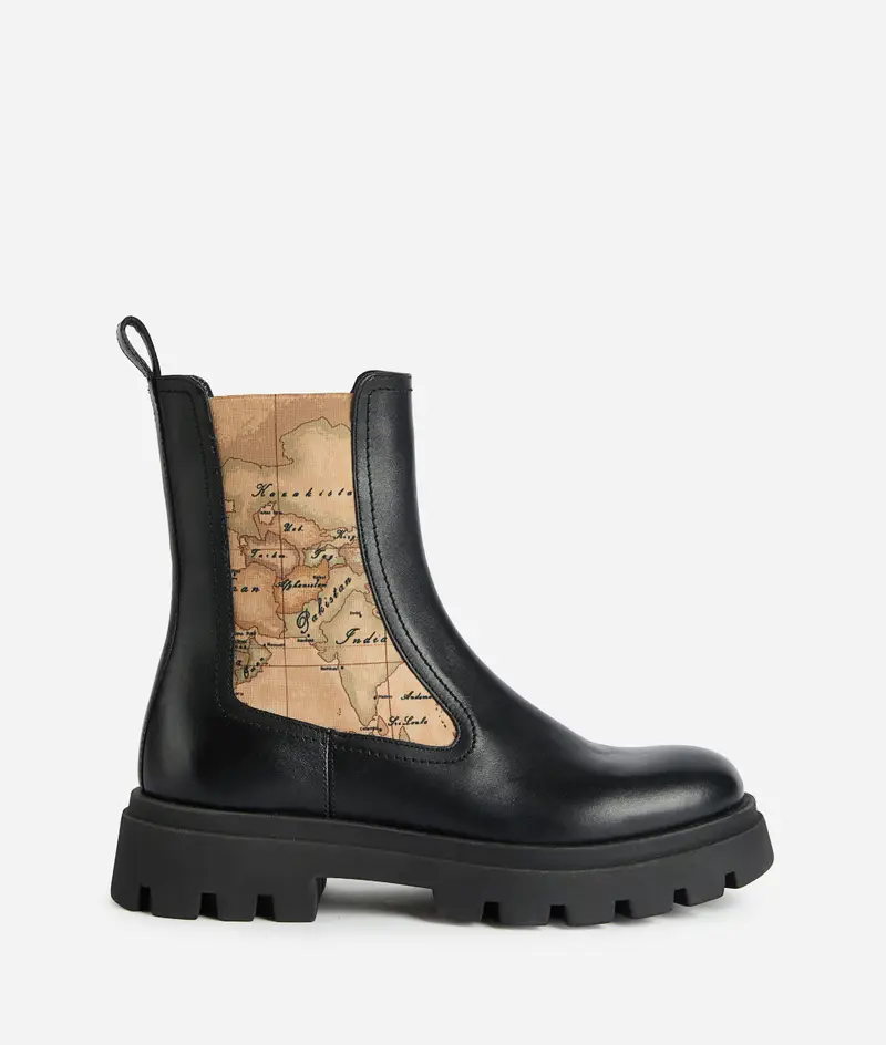 Beatles in pelle liscia con elastici Geo Classic Neri