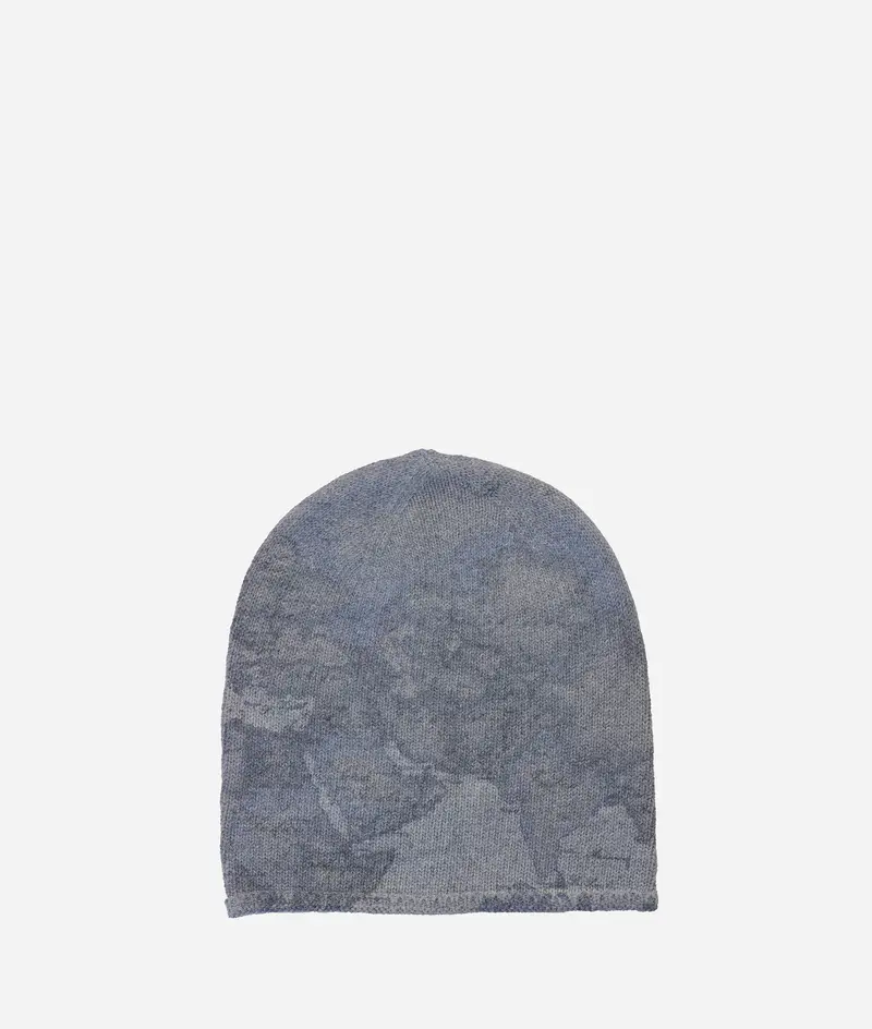 Berretto Geo in misto cashmere Blu Acciaio