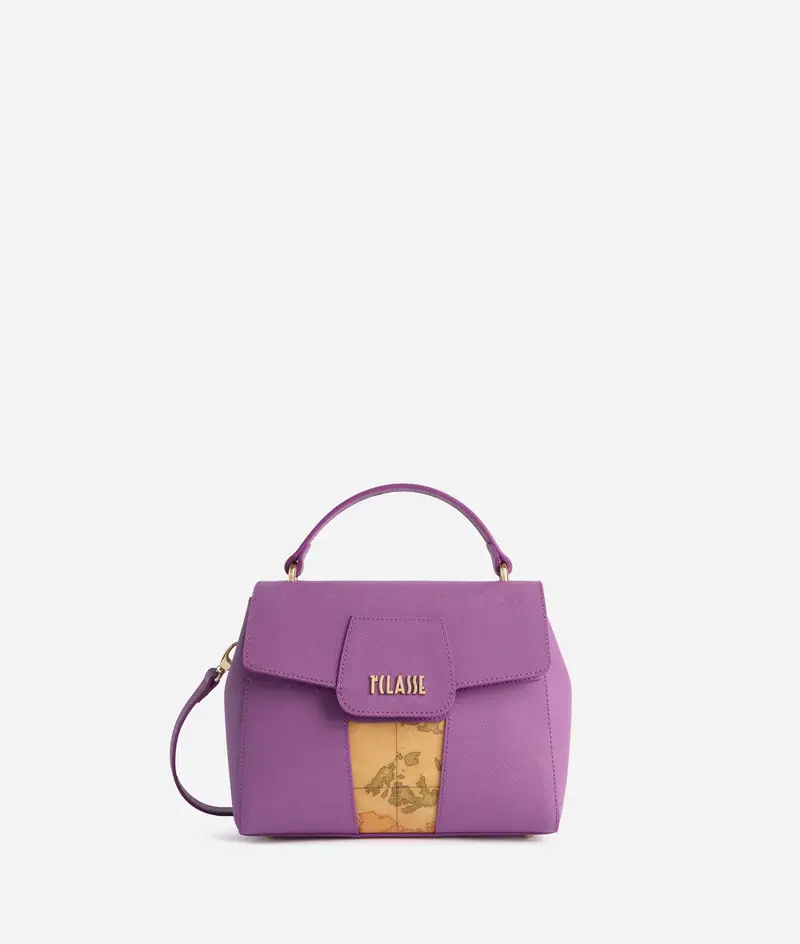 Bloom City borsa a mano con patta Viola Bougainville