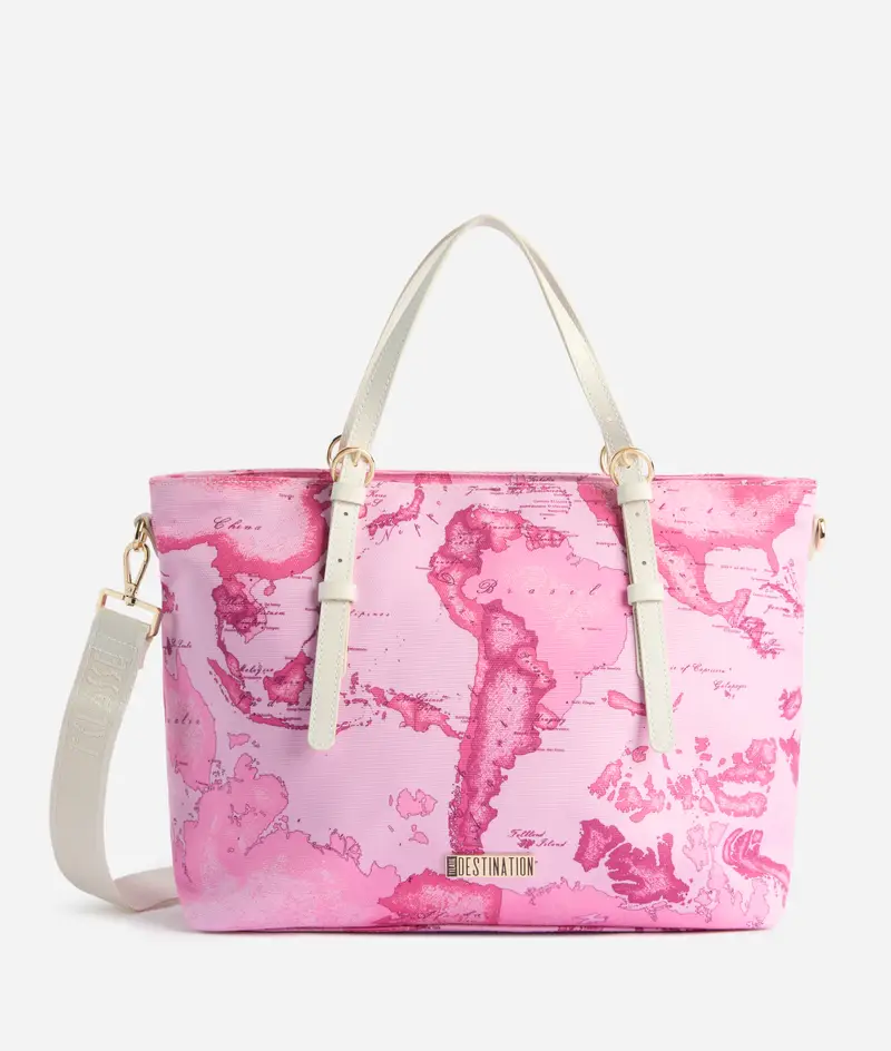 Borsa shopping 1ᴬ Classe Destination in canvas Geo Color Rosa Bubble
