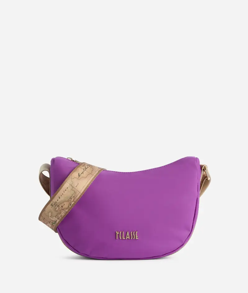 Breeze Nylon tracolla a mezzaluna piccola Viola Bougainville