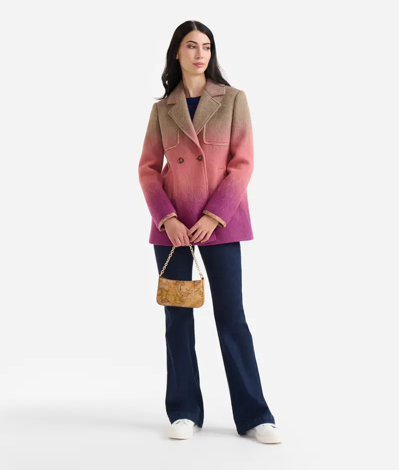 Caban in agugliato misto lana Malva