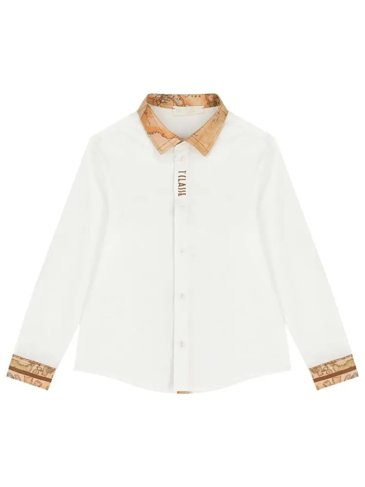 Alviero Martini camicia bianca neonato con logo
