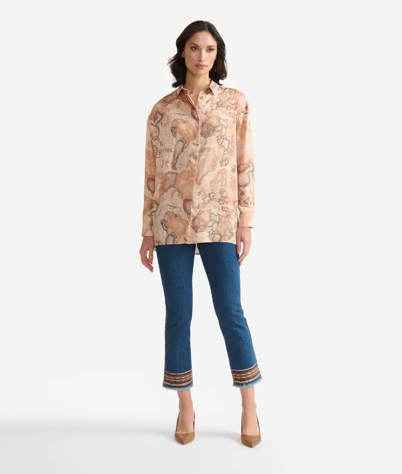 Camicia over in twill Geo Classic