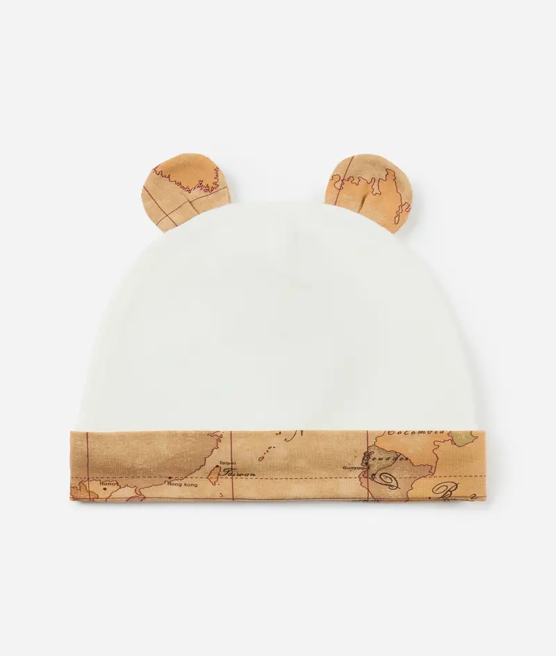 Cappellino in jersey con orecchie da orsetto Latte e Geo Classic