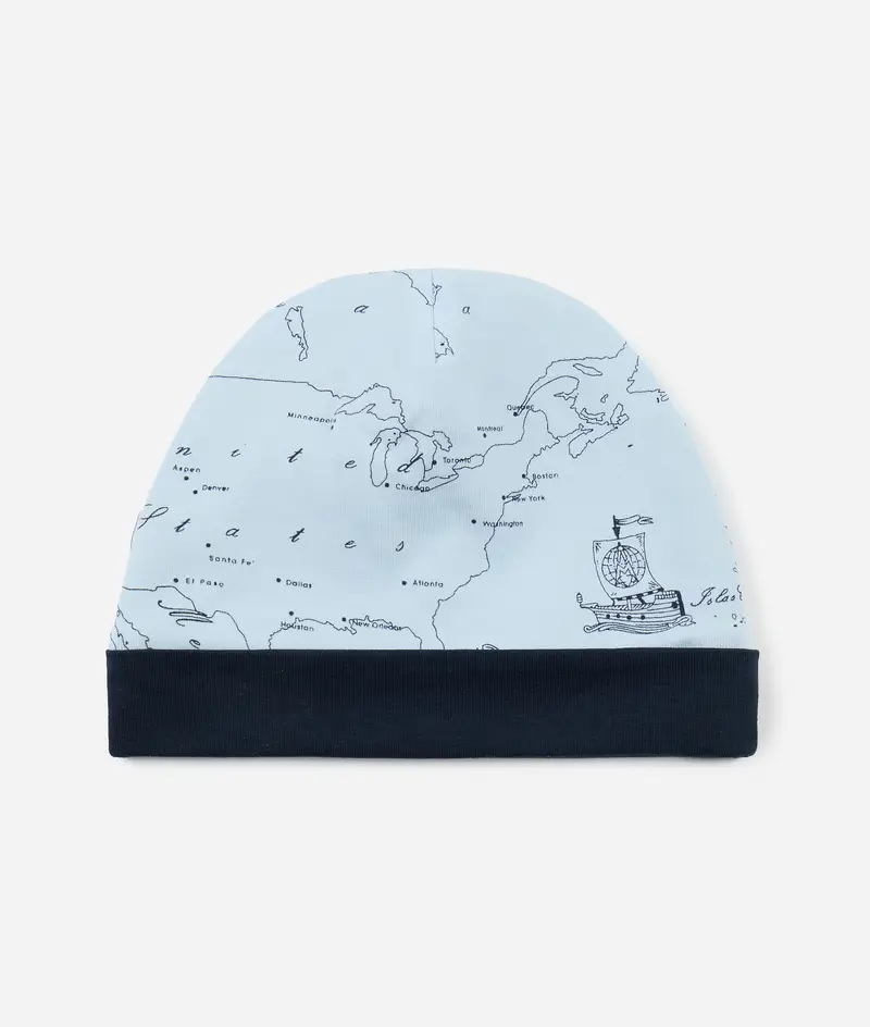 Cappellino in jersey Geo Filetto Azzurro Cielo