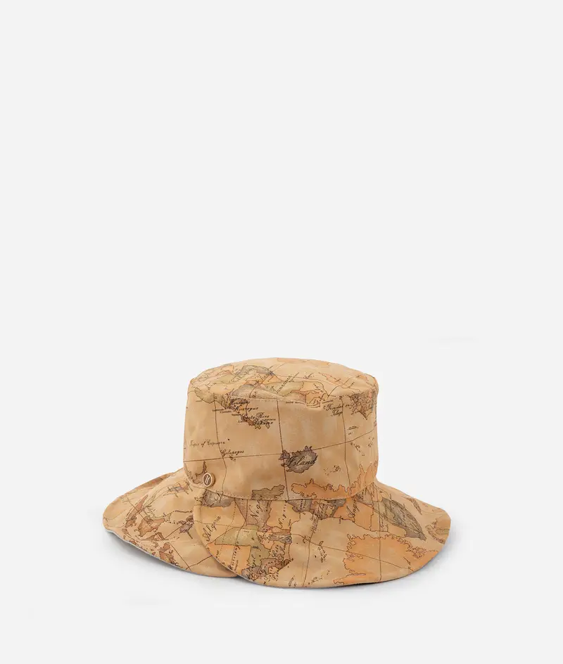 Cappello con falda incrociata in lino e cotone Geo Classic