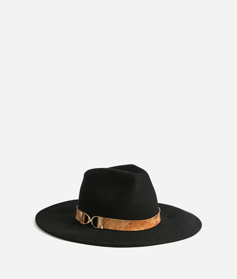 Cappello in feltro a tesa larga Nero