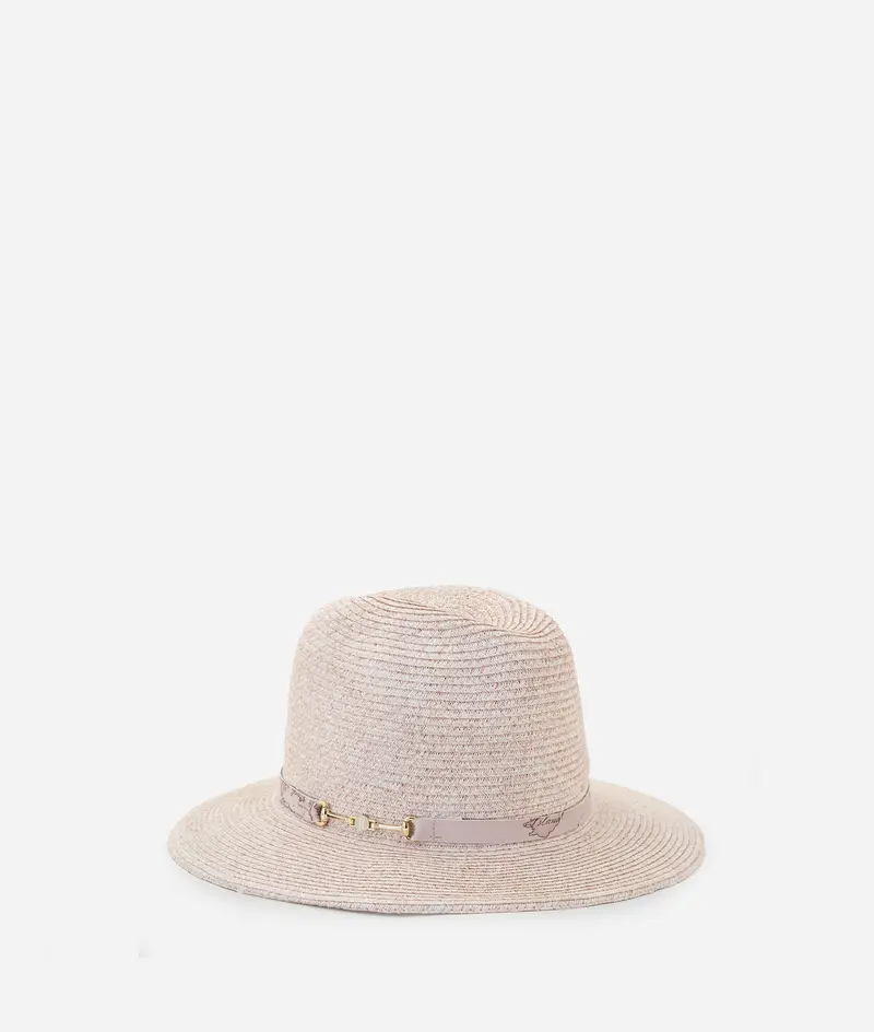 Cappello intrecciato con morsetto 1C Rosa Cipria