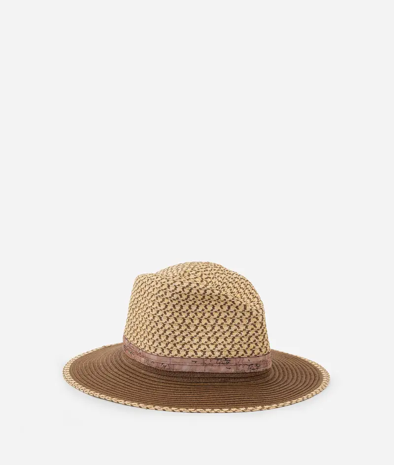 Cappello intrecciato con nastro Geo Classic Giallo Pastello