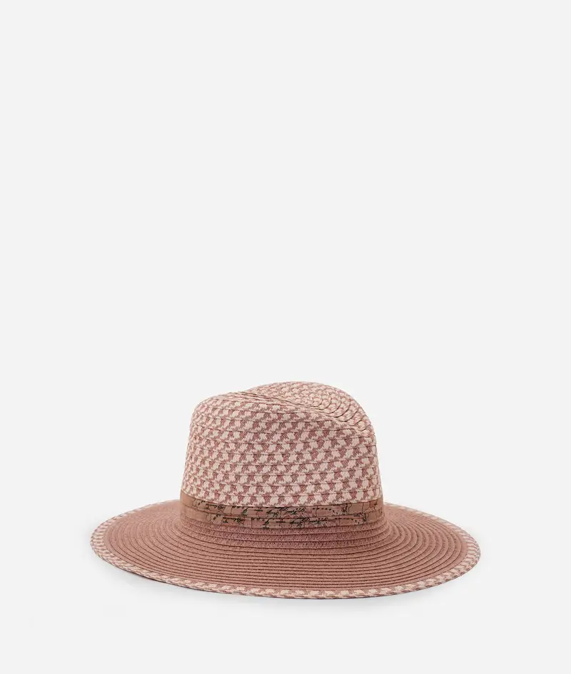 Cappello intrecciato con nastro Geo Classic Rosa Cameo