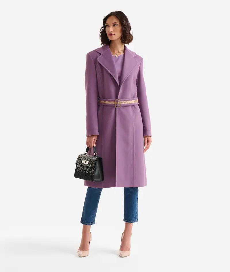 Cappotto lungo in velour Malva