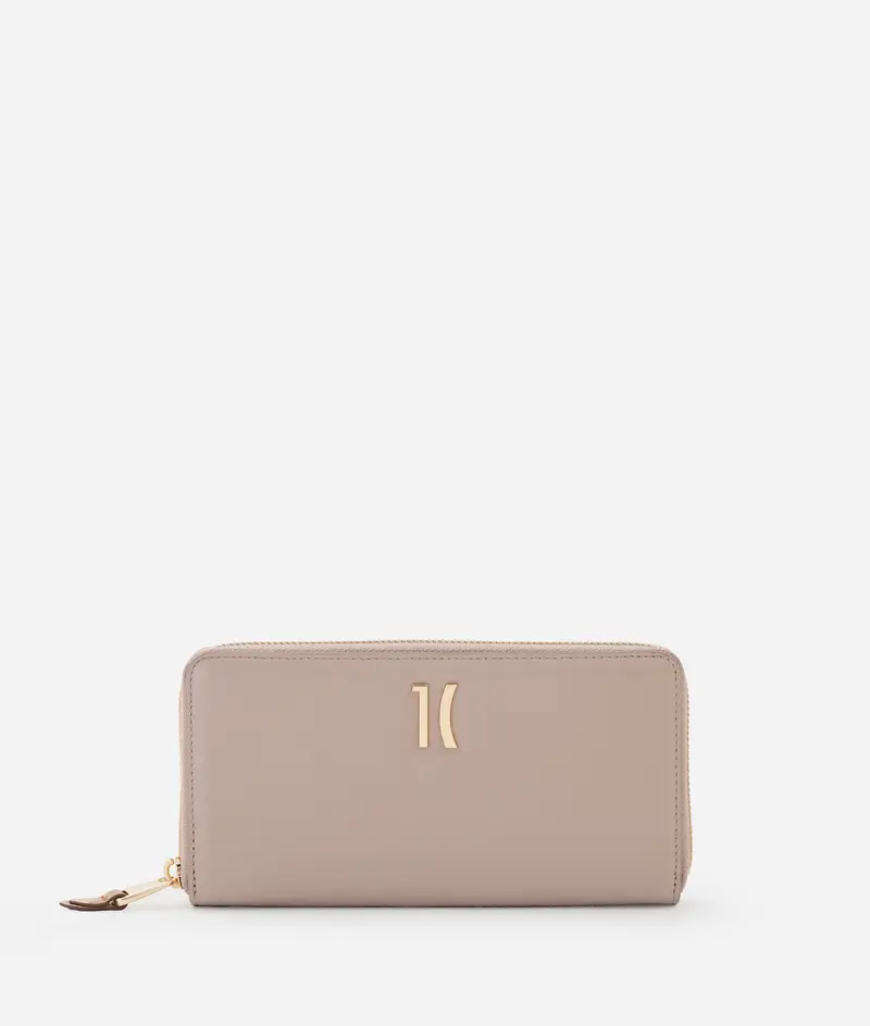 Castle Leather portafoglio zip around Taupe
