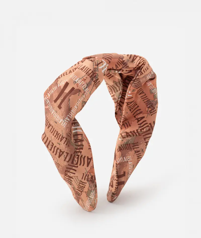 Cerchietto a fascia in raso Logomania Geo Classic