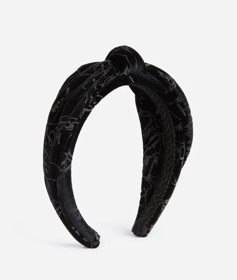 Cerchietto in velluto Geo Filetto Nero