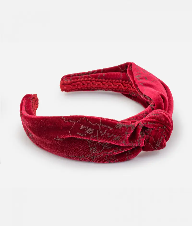 Cerchietto in velluto Geo Filetto Rosso