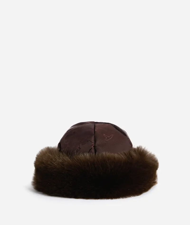 Colbacco in nylon Geo Jacquard Cioccolato