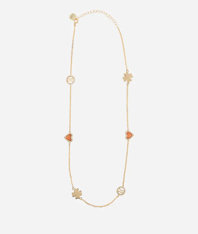 Collana con quadrifogli e cuori Geo Classic Oro