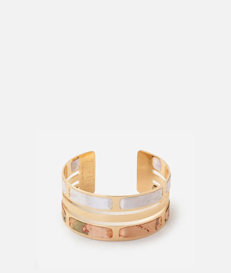 Doppio bangle con nastri Geo Mix Oro Chiaro