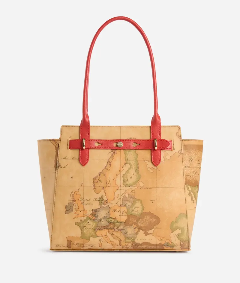 Escape Geo borsa shopping Rosso Papavero
