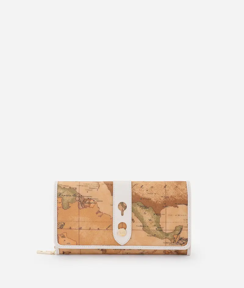 Escape Geo portafoglio con patta Avorio