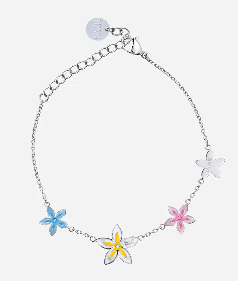 Flower Street bracciale con charm smaltati Multicolor