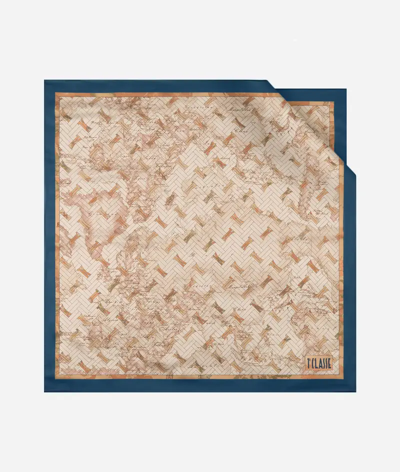 Foulard 1C Matelassé 75x75 Blu Notte