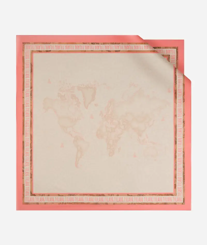 Foulard con cornice 1ᴬ Classe 90x90 Rosa Confetto